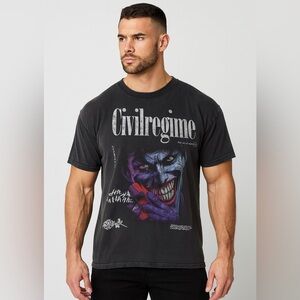 Civil Regime Joker Graphic Tee Black Oversized XXL